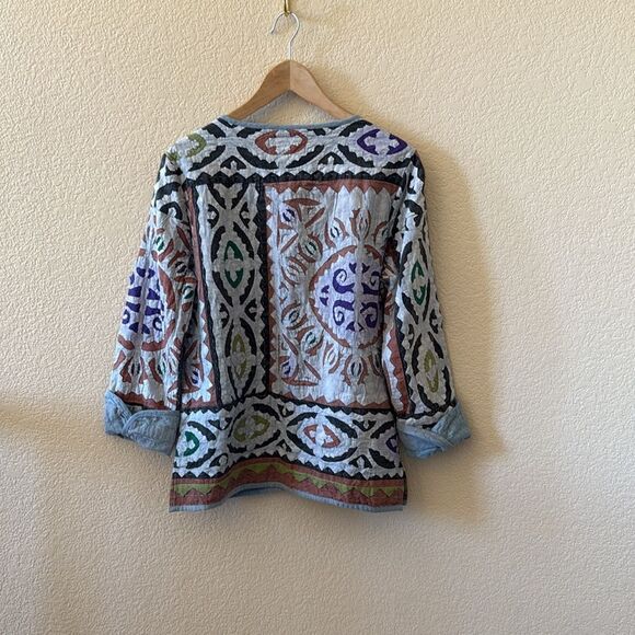 Vintage Territory Ahead Quilted Applique Boho Artsy Jacket Womens Med - Picture 9 of 17